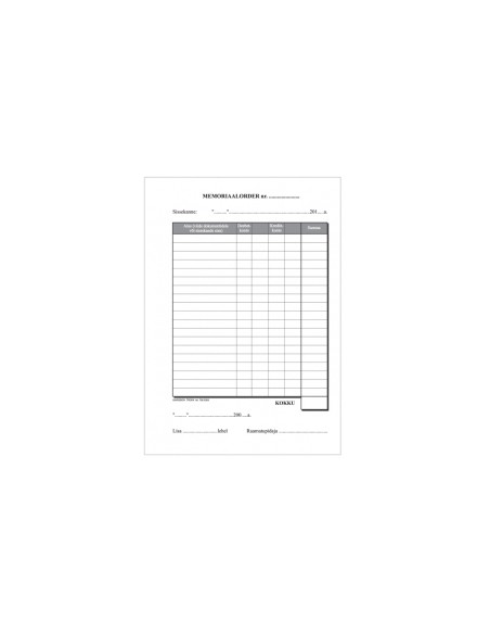 Blankett Memoriaalorder A5/100L, GR