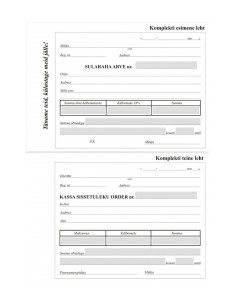 Form Sularahaarve/ Kassa sissetuleku order A6, self copied GR