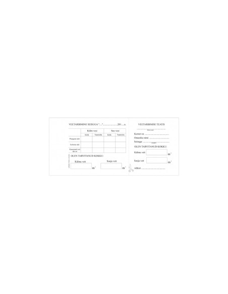 Blankett Veetarbimise raamat A6/50L, GR