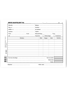 Blankett Arve-saateleht A5/100L, KPF