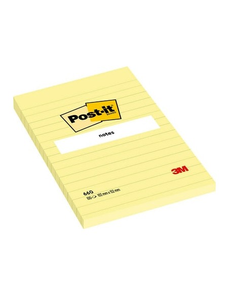 Post-it 660 note lined yellow 102 x 152 mm