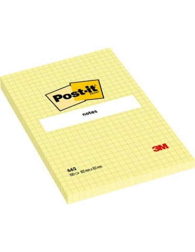 Sticky note 3M Post-it 662 grid yellow 102x152 mm