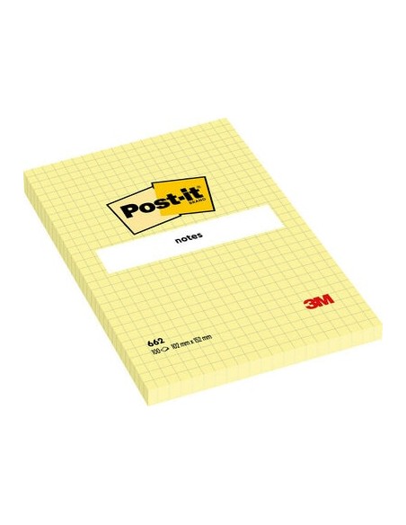 Märkmepaber 3M Post-it 102x152mm ruuduline, kollane