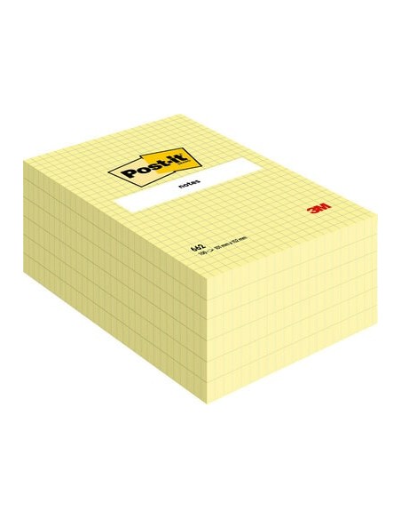 Märkmepaber 3M Post-it 102x152mm ruuduline, kollane
