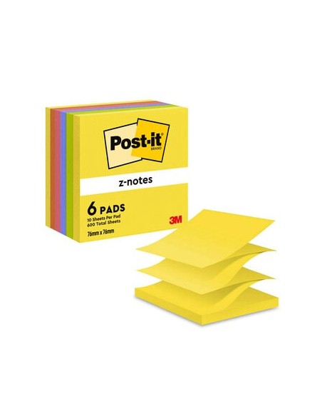 Märkmepaber-Z 3M Post-it 76x76mm Neon värvid 6tk/pk