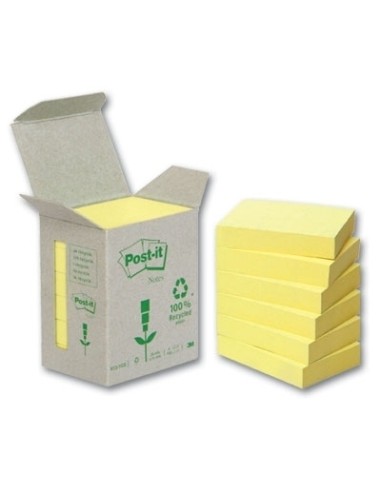 Sticky note 3M Post-it Recycled 653 Yellow in Tower 6pads/box (P)