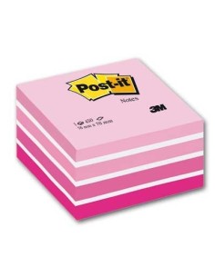 Sticky cube 3M Post-it 2028 pink pastel 76x76 mm