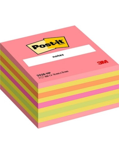 Märkmekuup 3M Post-it 76x76 Lollipop 450L, neoonroosa