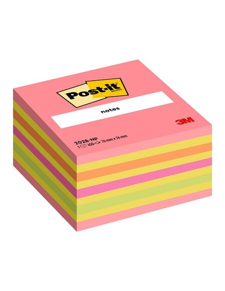 Sticky cube 3M Post-it 2028 neon pink 76x76 mm