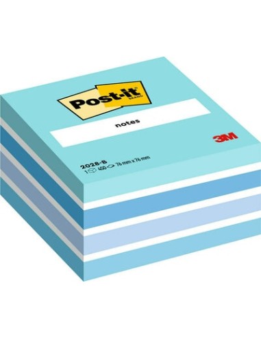 Märkmekuup 3M Post-it 76x76 Akvarell 450L, pastellsinine
