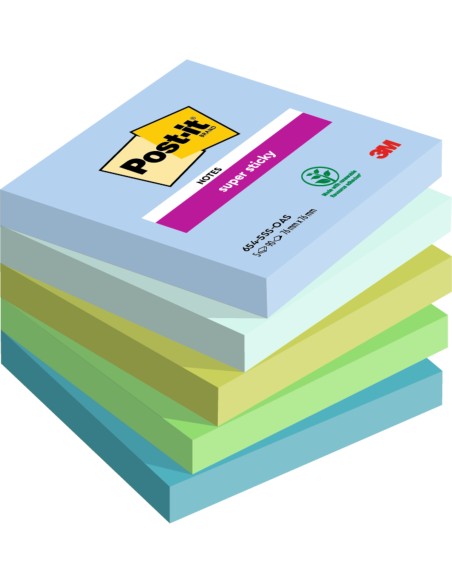 Märkmepaber 3M Post-it® Super Sticky Oasis 76mmx76mm 5tk/pk 90L