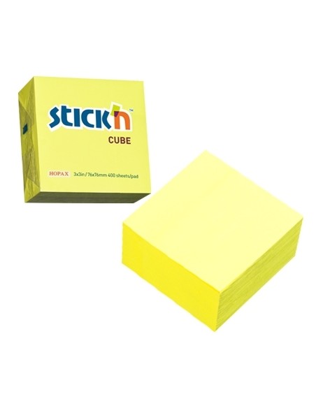 Märkmekuup StickN 21010 76x76mm neoon kollane 400L