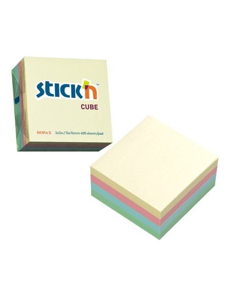 Märkmekuup StickN 21013 76x76mm 400L pastell värvid