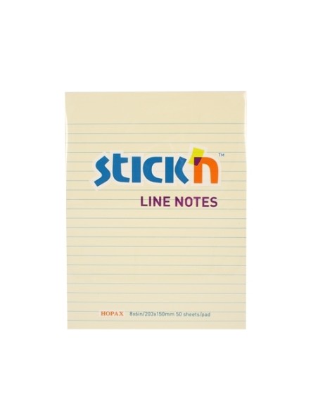 Sticky note Stick´N 21056 203x150mm pastell yellow linear 50sh
