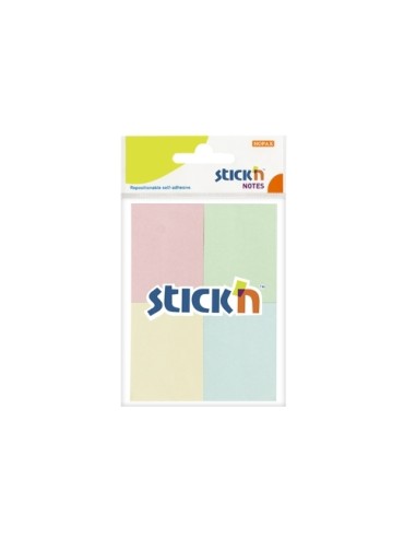 Märkmepaber StickN 21090 38x51mm 4x50L pastell assortii 4tk/pk blistris