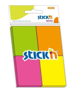 Sticky note Stick´N 21091 4x50pcs 38x51mm neoon assorted 4pcs/pack