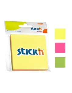 Märkmepaber StickN 21093 76x76mm 3x50L neoon assortii blistris