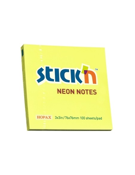 Märkmepaber StickN 21133 76x76mm 100L neoonkollane