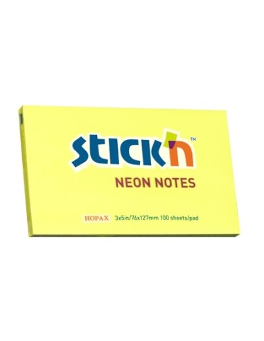 Märkmepaber StickN 21135 76x127mm 100L neoon kollane