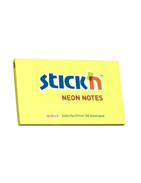 Märkmepaber StickN 21135 76x127mm 100L neoon kollane