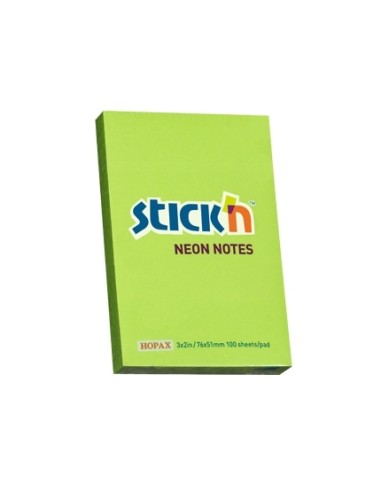 Märkmepaber StickN 21163 51x76mm 100L neoon lime