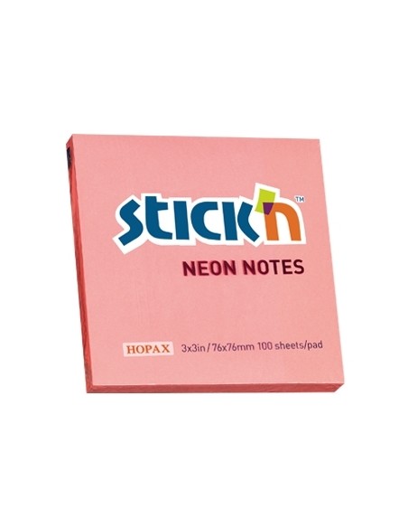 Märkmepaber StickN 21166 76x76mm 100L neoon heleroosa