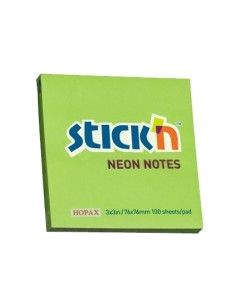 Märkmepaber StickN 21167 76x76mm 100L neoon lime