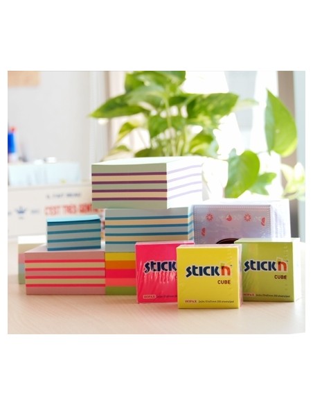 Märkmekuup StickN 21203 51x51mm 250L vikerkaar minikuup