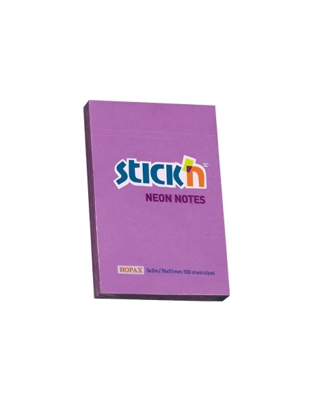 Märkmepaber StickN 21208 51x76mm 100L neoon lilla