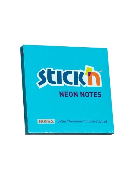 Märkmepaber StickN 21209 76x76mm 100L neoon sinine