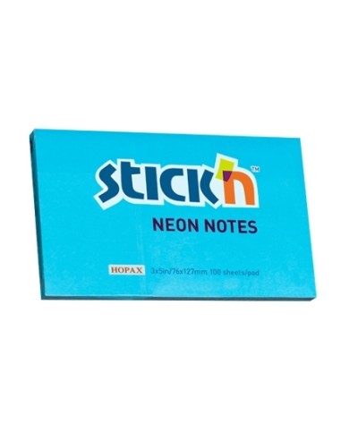 Märkmepaber StickN 21213 76x127mm 100L neoon sinine