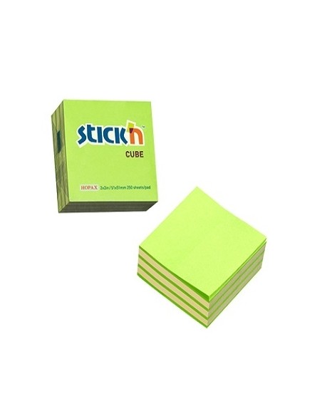 Märkmekuup StickN 21339 kaks värvi 51x51mm 250L neoonroheline