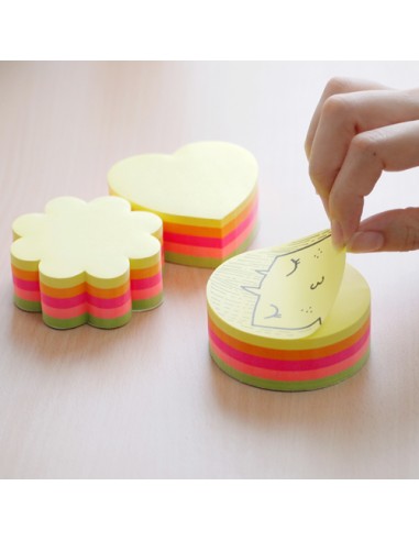 Märkmepaber StickN 21356 64x67mm 250L süda neoonvärvid