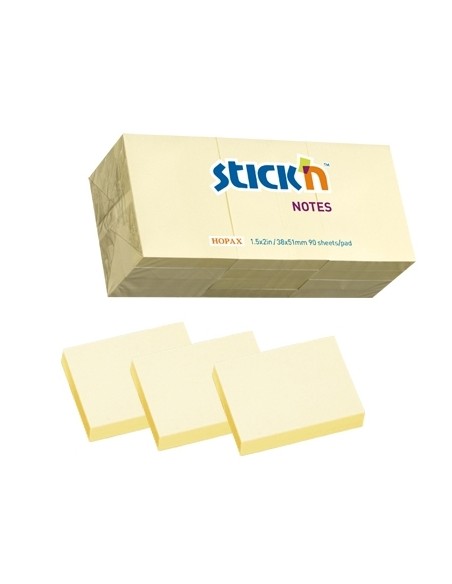 Sticky note Stick´N 21530 38x51mm yellow 12pcs/pack