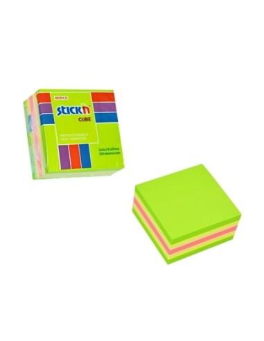 Märkmekuup StickN 21534 51x51mm 250L minikuup rohelised toonid