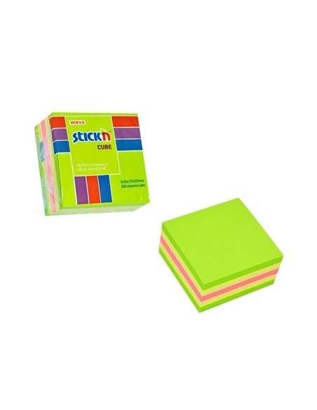 Märkmekuup StickN 21534 51x51mm 250L minikuup rohelised toonid