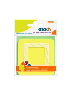 Märkmepaber StickN 21541 Pattern adhesive 70x70mm 50L kollane blistris