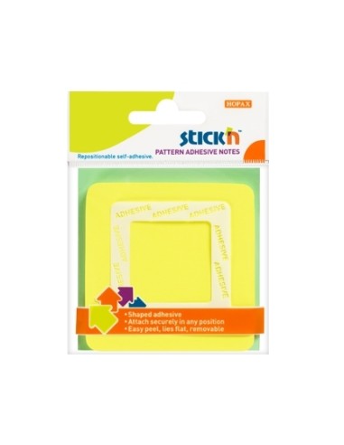 Märkmepaber StickN 21541 Pattern adhesive 70x70mm 50L kollane blistris