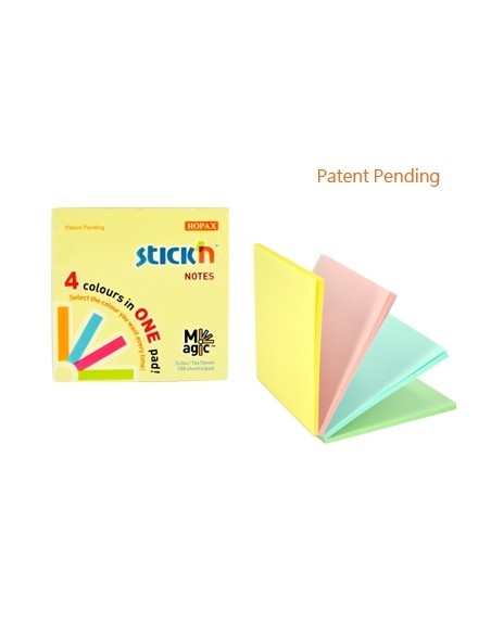 Märkmepaber StickN 21574 Magic pads 76x76mm 4x25L pastell assortii