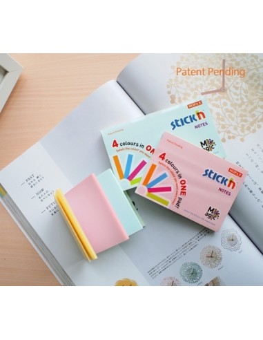 Sticky note Stick´N 21574 Magic pads 76x76mm 100sh 4x25pcs pastell assorted