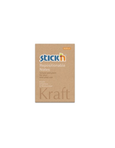 Märkmepaber StickN 21638 51x76mm 100L kraft