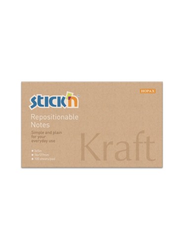 Märkmepaber StickN 21640 76x127mm 100L kraft