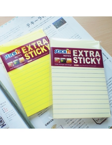 Märkmepaber StickN 21678 extra sticky 150x101mm jooneline 90L neoonkollane