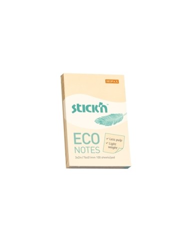 Eco note, 76x51mm, 100s/pad, pastel yellow