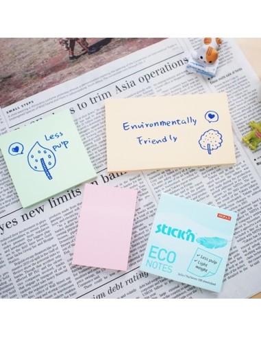 Eco note, 76x51mm, 100s/pad, pastel pink