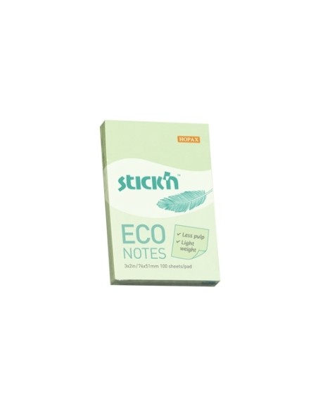 Märkmepaber StickN 21744 Eco 76x51mm roheline