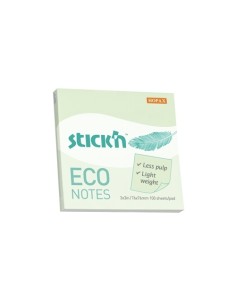 Eco note, 76x76mm, 100s/pad, pastel green