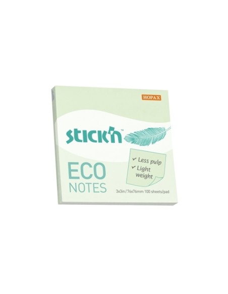 Eco note, 76x76mm, 100s/pad, pastel green