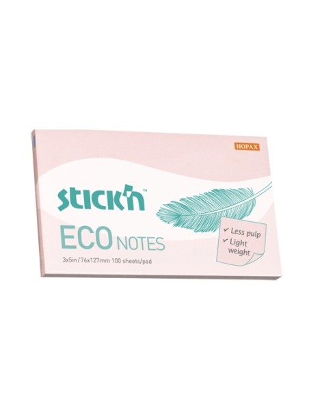 Eco note, 76x127mm, 100s/pad, pastel pink