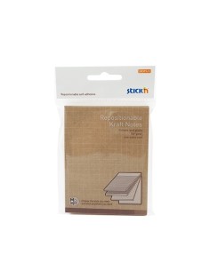 Märkmepaber StickN Kraft Magic pads 102x76mm 80Lx4 värvi